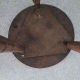 Set of 2 wooden tripod stools