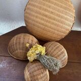 4 ethnic round baskets