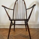 Rare set of 4 Ercol Quaker dining chairs / armchairs - English design 1960.