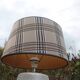 White ceramic lamp with tartan shade – cozy and timeless style