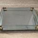 Vintage tray in glass, brass and beveled mirror 70s