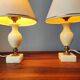 Pair of antique alabaster bedside lamps