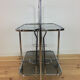 70s chrome folding dessert, smoked glass bar