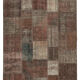 Handwoven oriental overdyed 202 cm x 298 cm brown patchwork carpet