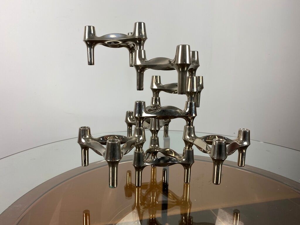 Lot of 8 BMF Nagel 1970 modular candlesticks