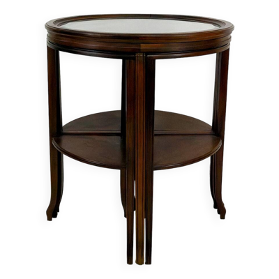 Guéridon / tables gigognes transformable en 2 tables d'appoints, Art Nouveau, France, 1910