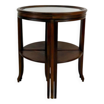 Guéridon / tables gigognes transformable en 2 tables d'appoints, Art Nouveau, France, 1910