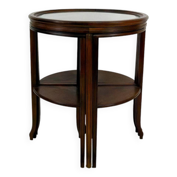 Guéridon / tables gigognes transformable en 2 tables d'appoints, Art Nouveau, France, 1910