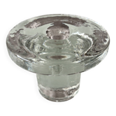 Vintage Scandinavian glass Candle Holder – Clear Pressed Glass – 1970s