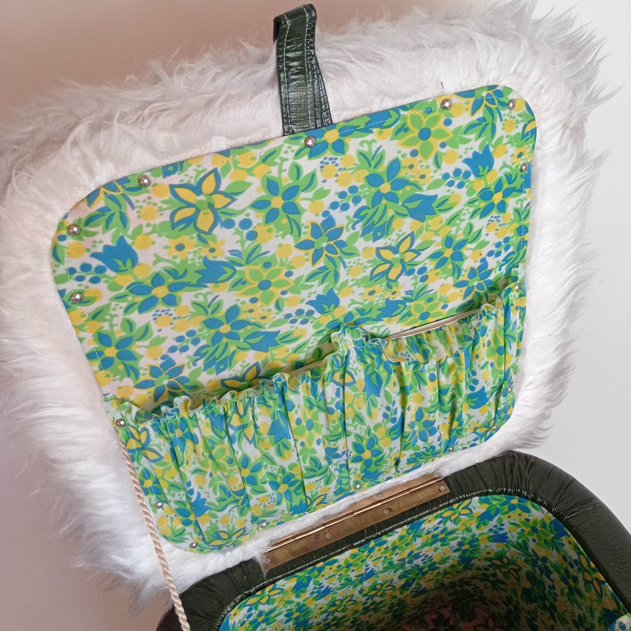 Space pouf with storage from the 70