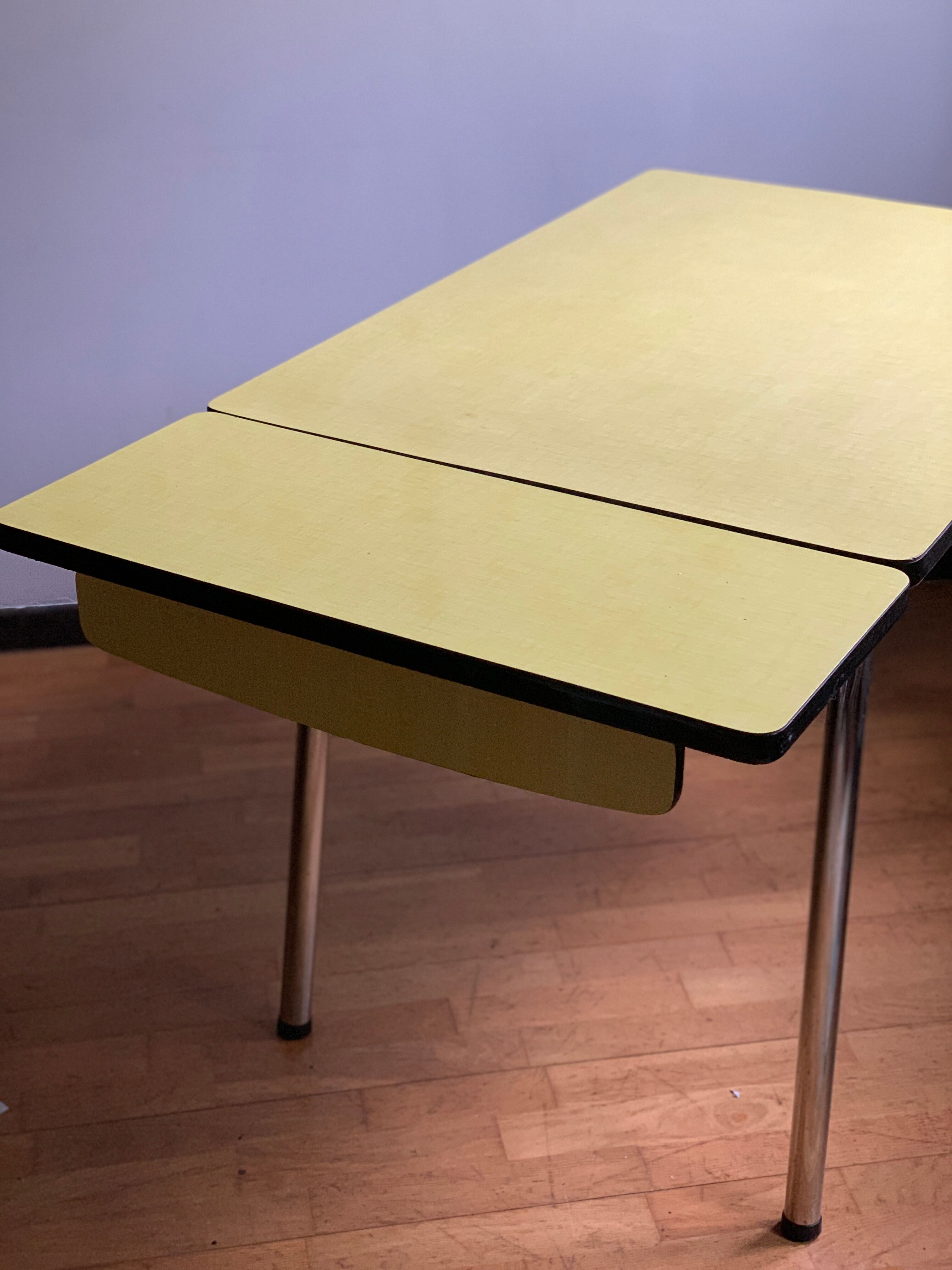 Yellow formica table