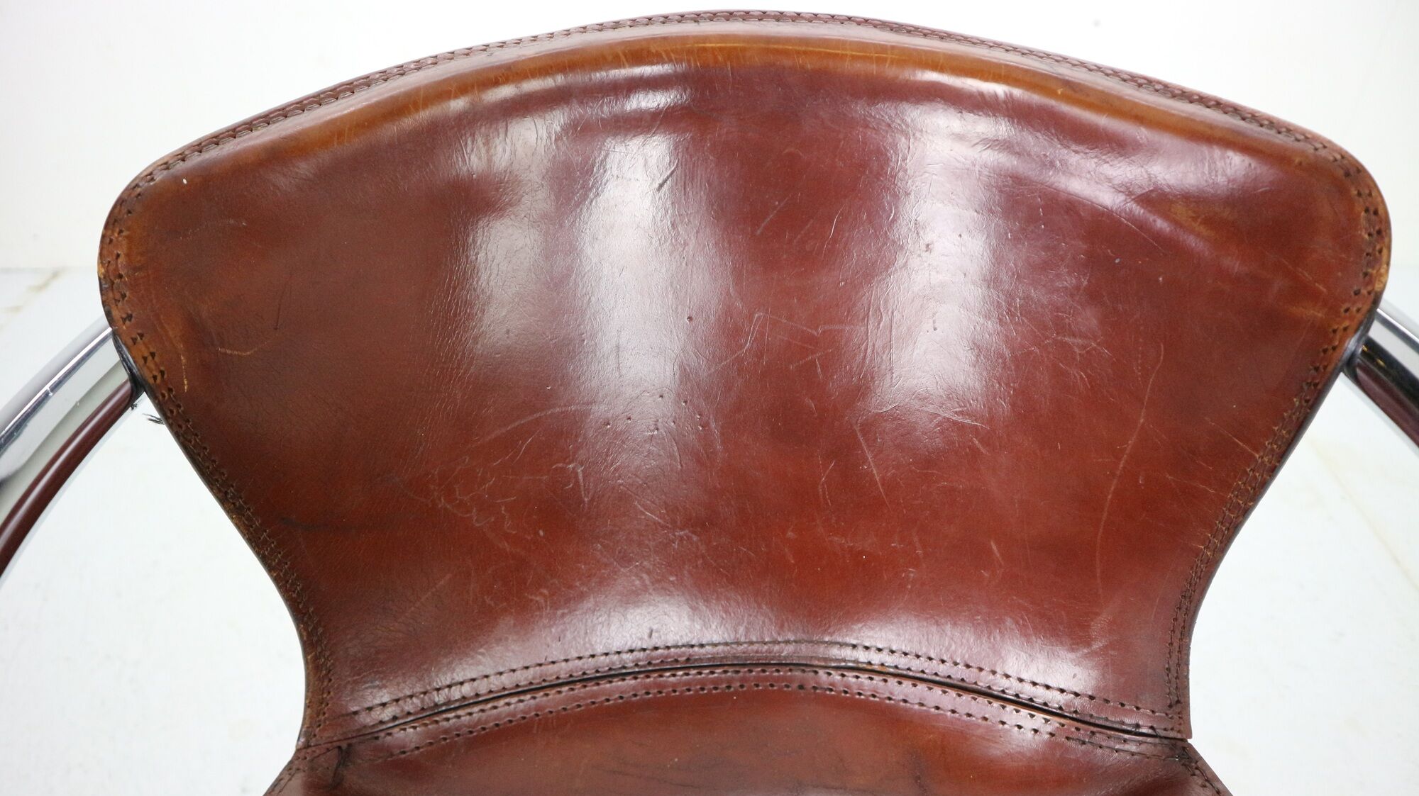 Set of 4 leather dining chairs for Cidue, 1970s, Italy