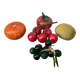 Fruits: grapes, tomatoes, oranges, cherries, kiwis in Murano glass