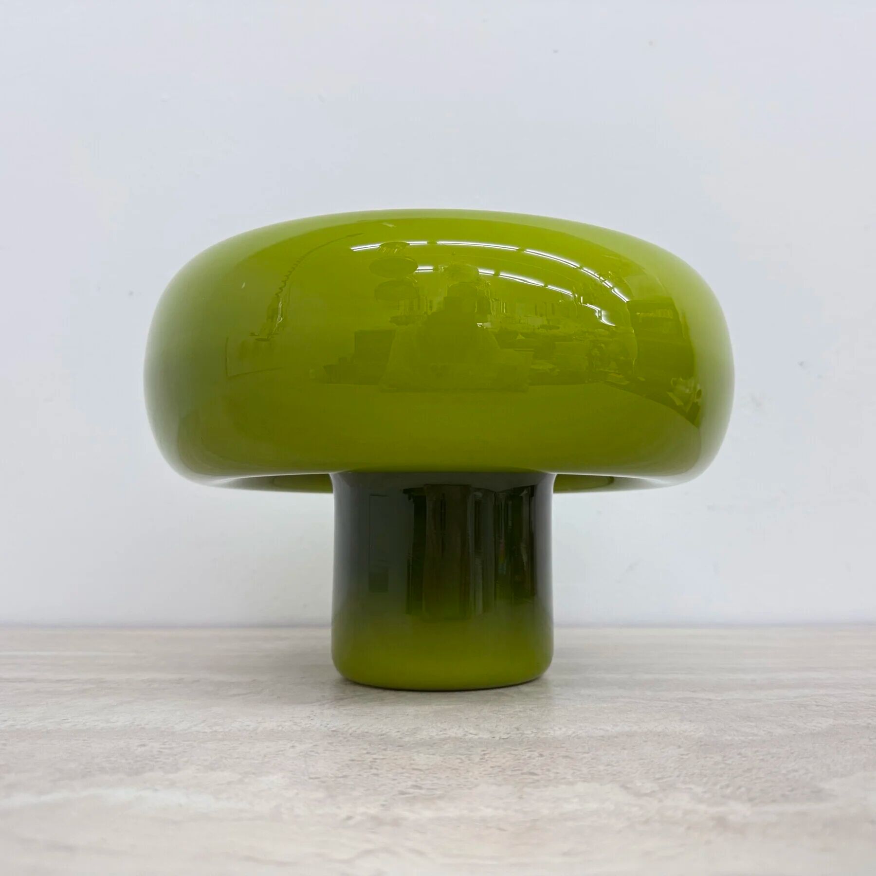 Mid-century design green glass Swedish table lamp, 1970s