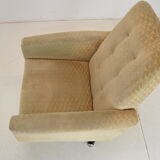 Fauteuil pivotant avec roulettes du milieu du siècle années 1970