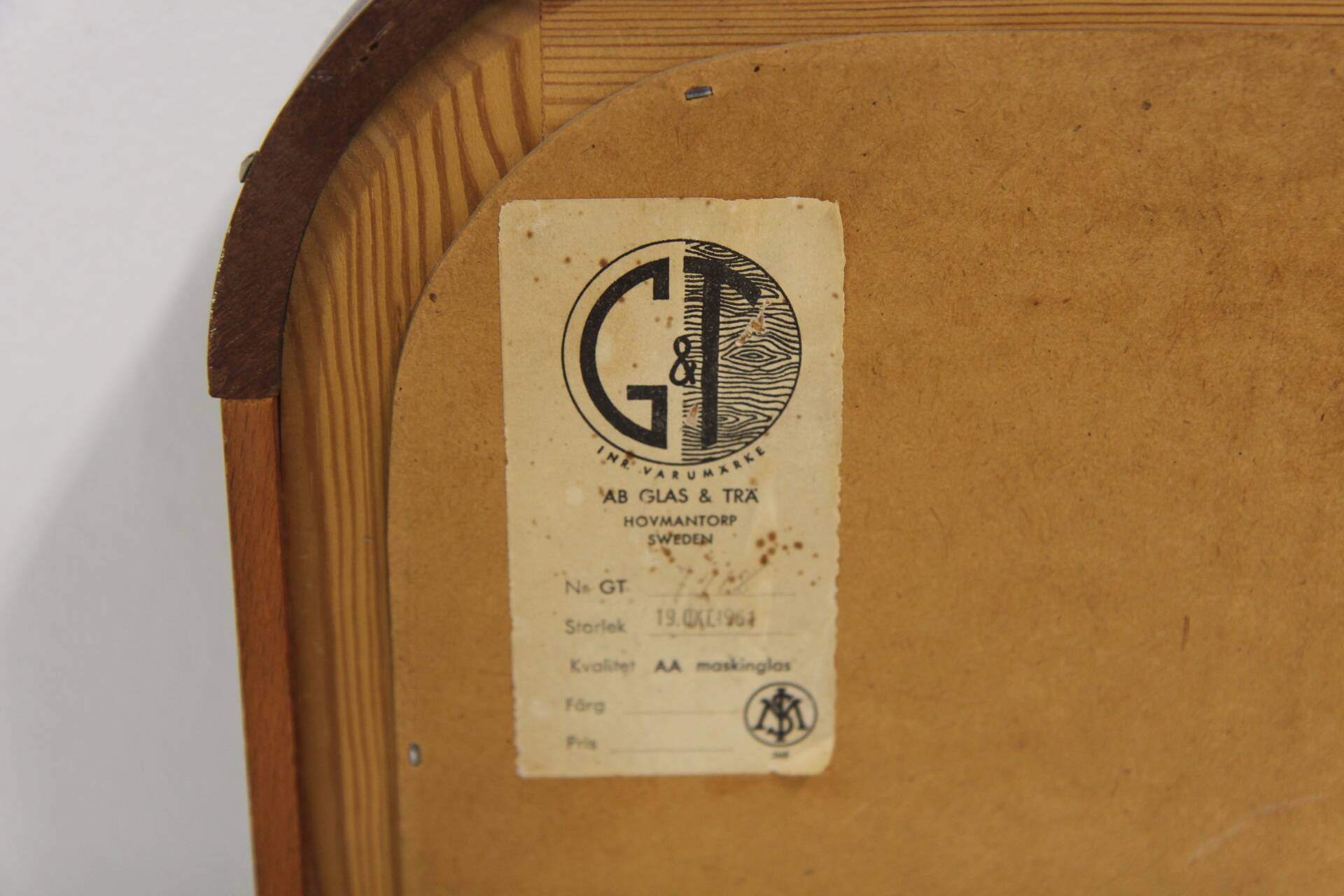 Scandinavian mahogany mirror, Glas & Trä, Sweden, 1960, 103x62cm