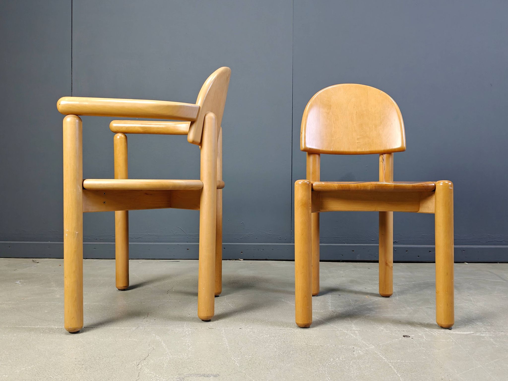 Rainer Daumiller pine wood dining chairs for Hirtshals Savvaerk set of