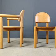 Rainer Daumiller pine wood dining chairs for Hirtshals Savvaerk set of