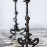 Paire de chandeliers en bronze Victor Paillard