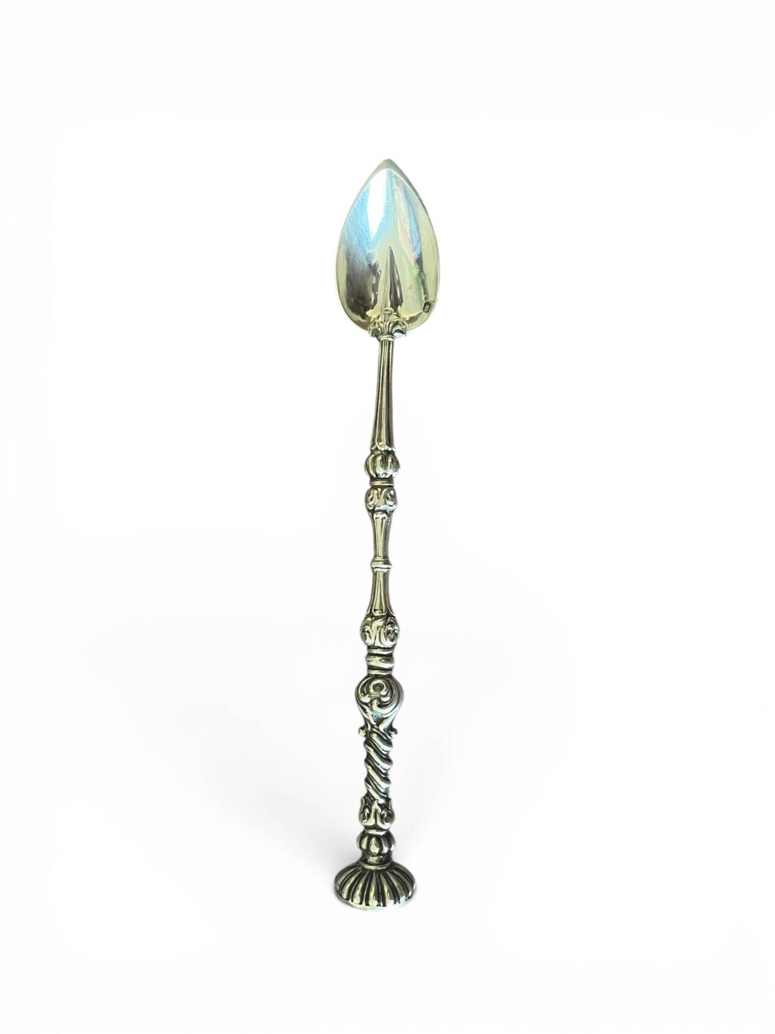 Silverware, medicine spoon with Minerva punch, 19th century.