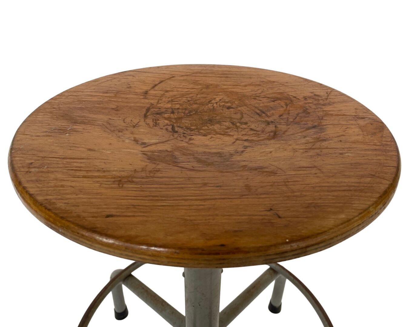 Vintage Industrial Workshop Stool Work Stool Adjustable In Height 60's design