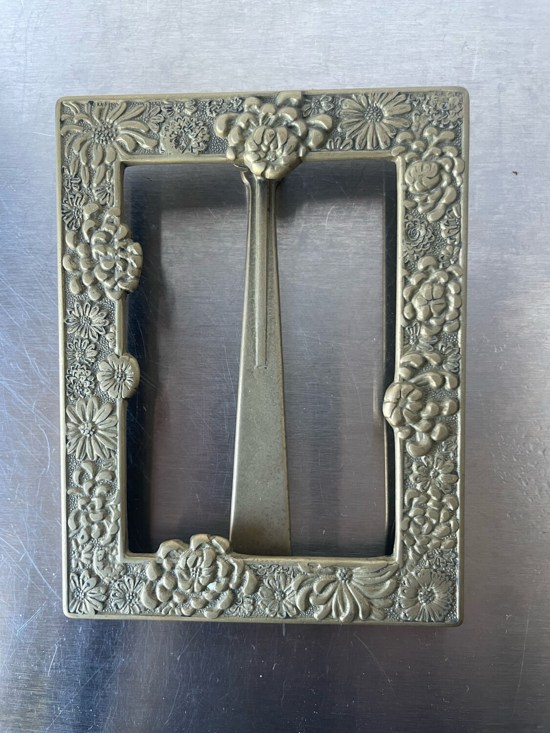 Antique Japanese Bronze Metal frame  13.5 cm x 10.5cm