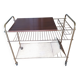 wooden and brass vinyl door trolley from the 1960s/1970s