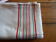 Old tablecloth 1920/1930 linen beige diamonds and red and green stripes + towels