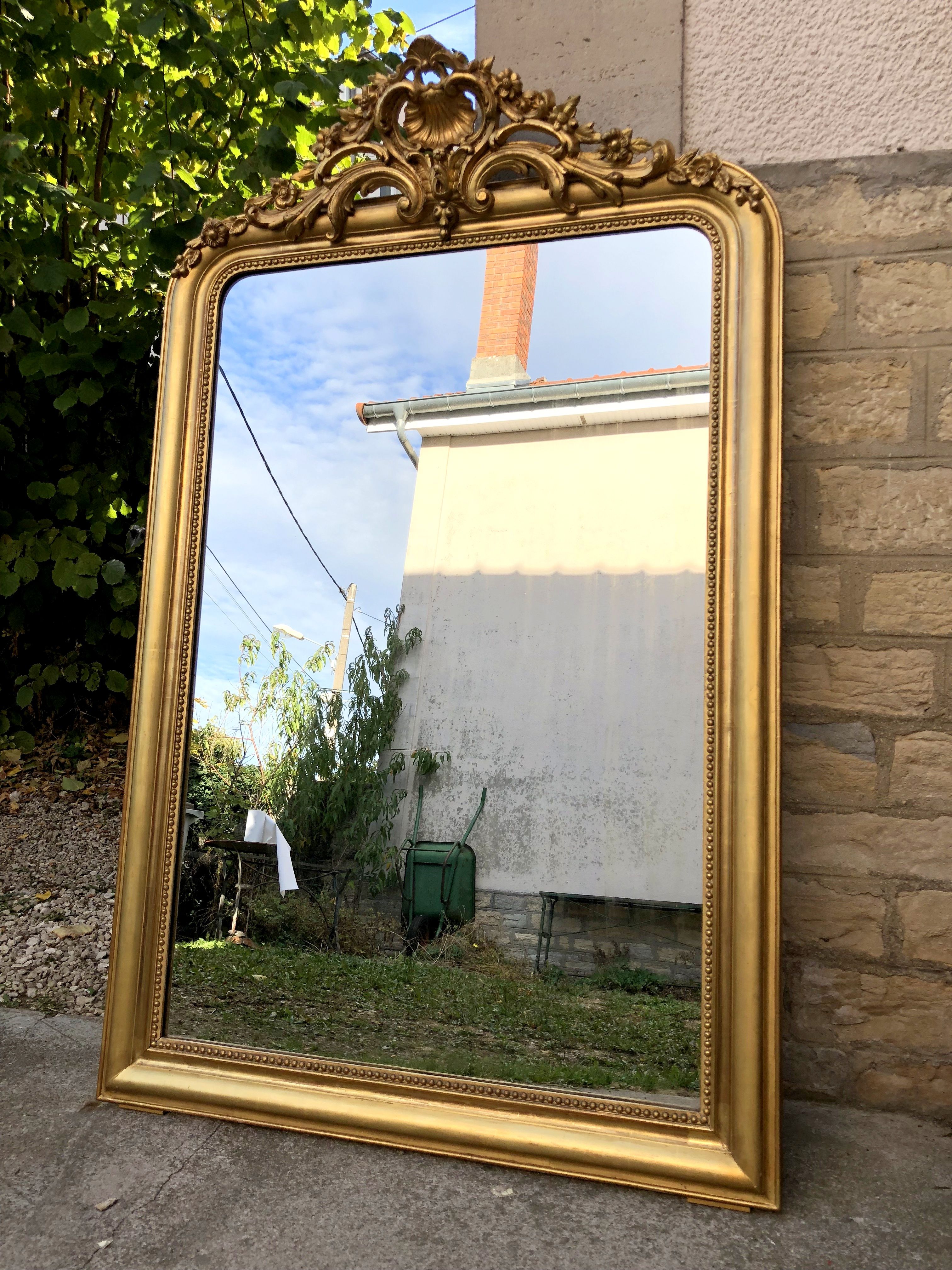 Mirror high 171 cm / 107 cm large mirror louis Philippe Golden has the sheet d gold