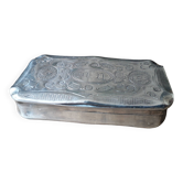 Tabatière de style napoléon III en argent finement décorée