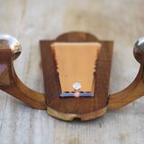 Vintage wooden wall light, wall light with art deco mirror