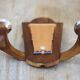 Vintage wooden wall light, wall light with art deco mirror