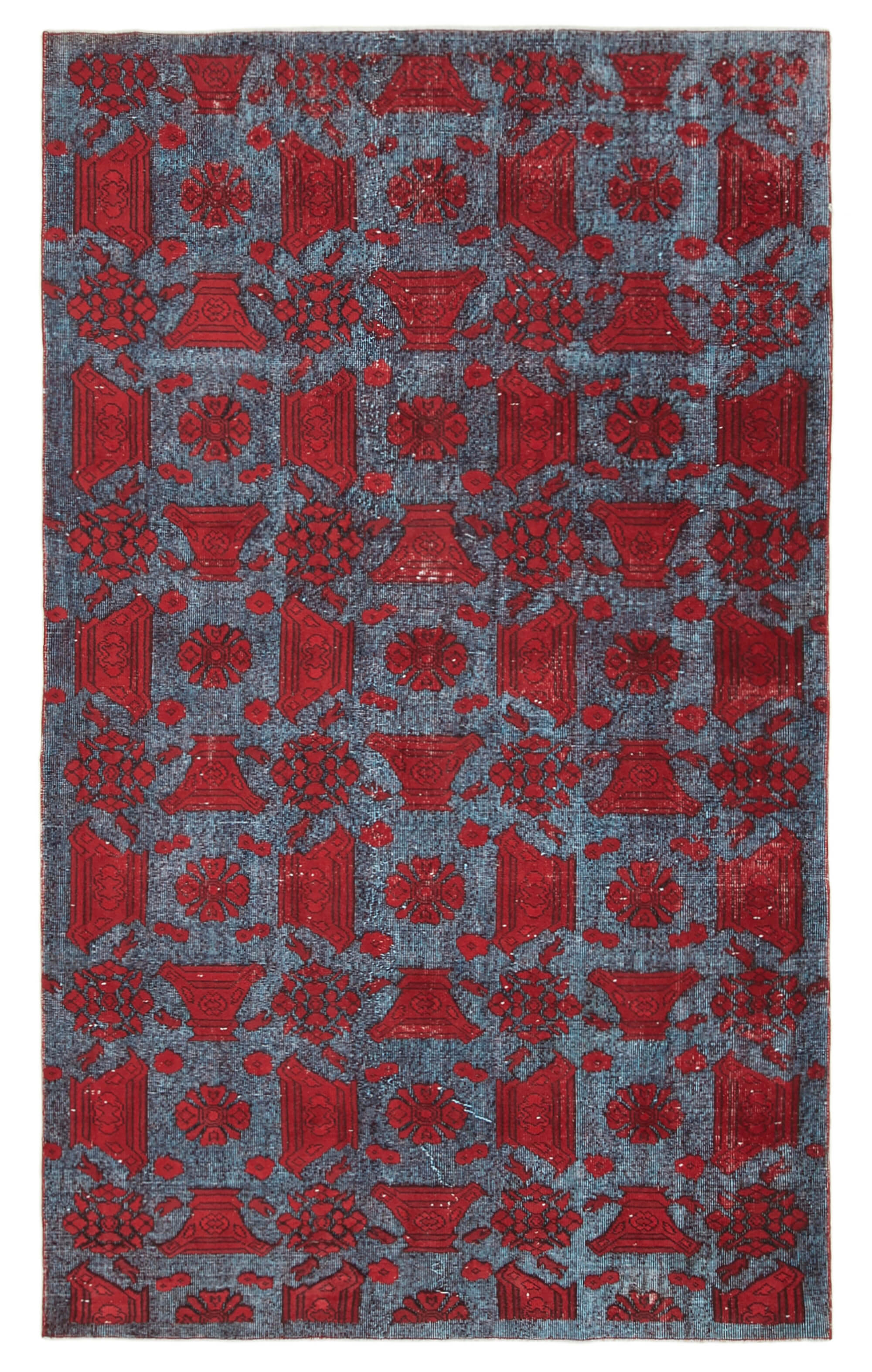 Hand-Knotted Antique Turkish 1980s 173 cm x 296 cm Red Carpet