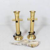 Carlo Giorgi. 2 sculptural lamps/table lamps by Carlo Giorgi for Bottega Gadda, model: Ippocastano, Italy, 1970s.