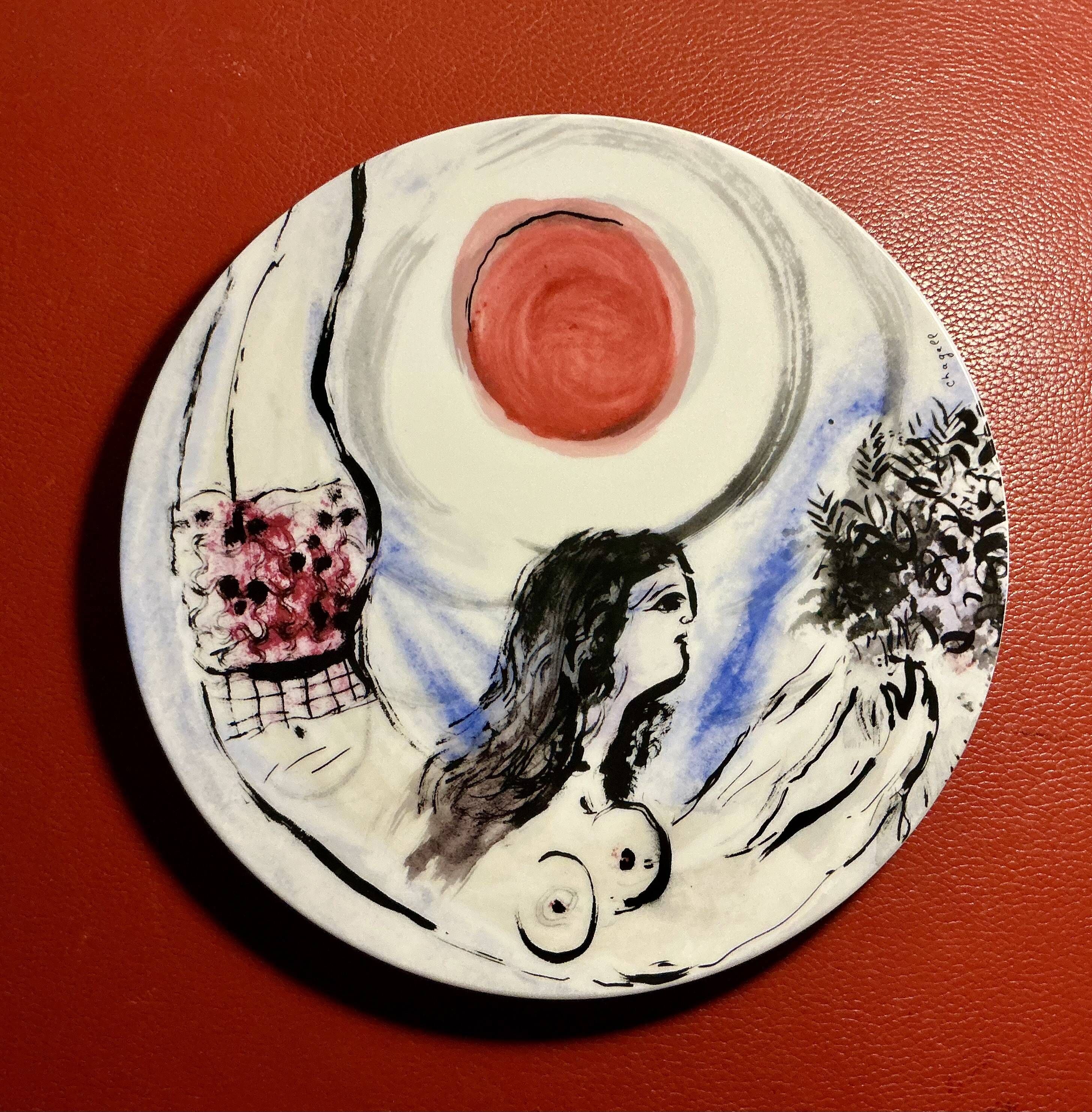 Bernardaud box of 6 Limoges porcelain plates Marc Chagall
