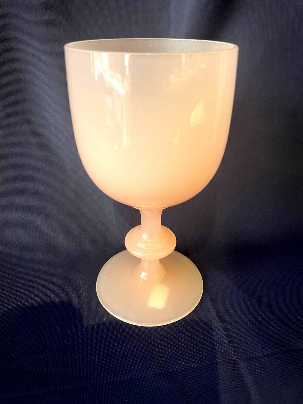 Pale pink opaline goblet glass