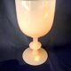 Verre a pied verre calice en opaline rose pâle