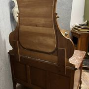 Superb Louis XV style chest of drawers with psyche doors in walnut marquetry circa 1880