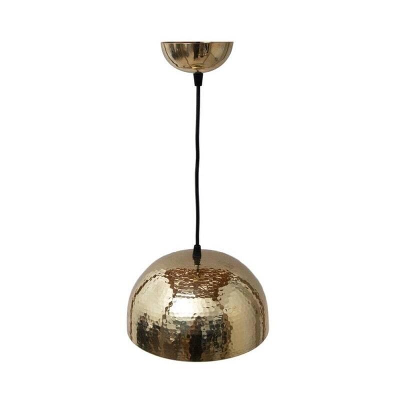 Hammered Brass Dome Pendant Light Industrial Chic Style