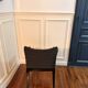 Upholstered armchair Madame black beige fabric Kartell