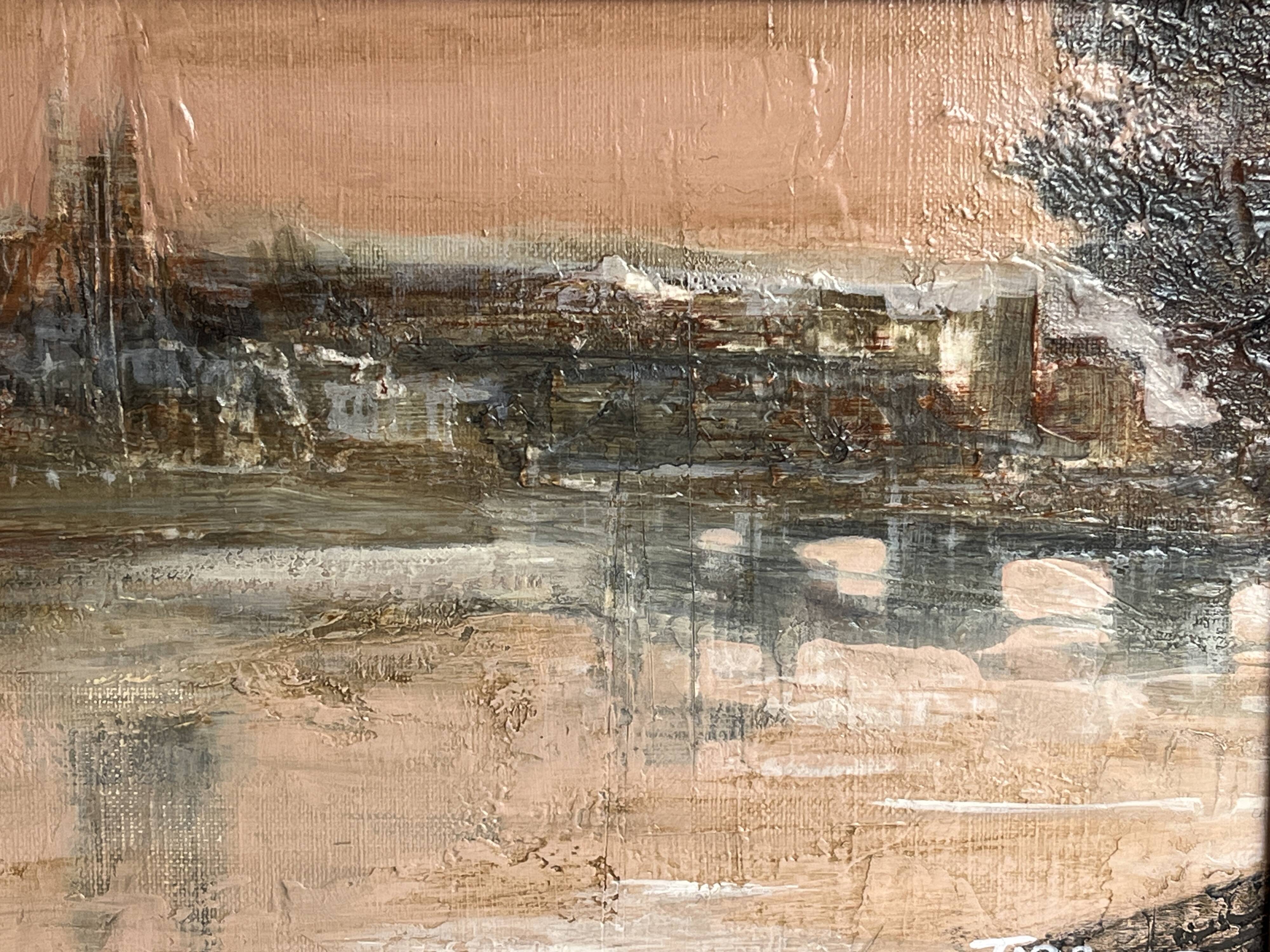 Tirault, oil on canvas view of angers signed 20th century