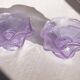 Set of 4 purple moulded glass ice cream bowls.