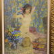 Oil on canvas young woman with a pink knot by riasnianski
