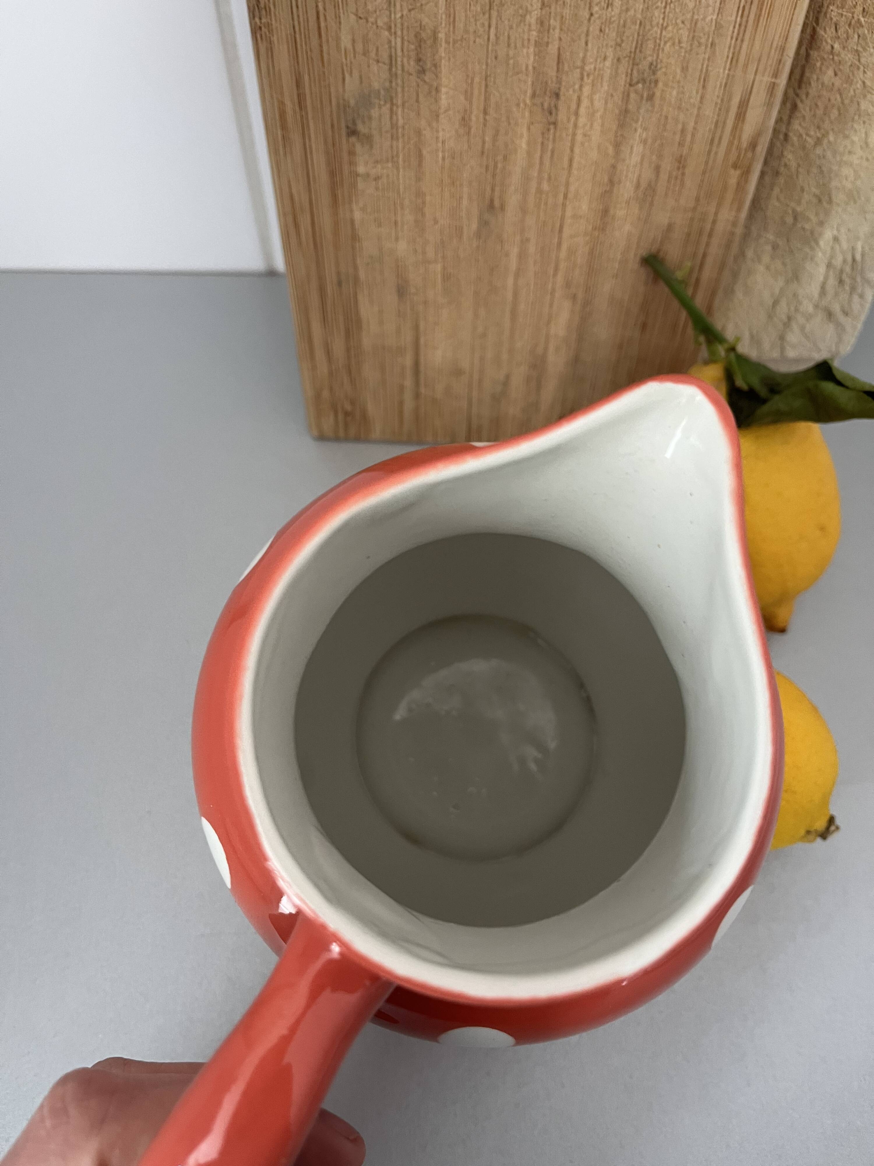Moulin des Loups earthenware polka dot pitcher