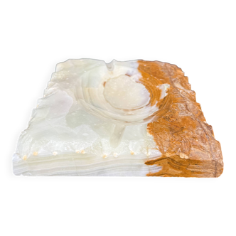 Vintage ashtray in solid onyx - Brutalist object, 60s/70s