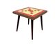 Table d'appoint vintage en bois avec plateau en céramique/carrelage