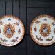 2 identical decorative plates in Gien earthenware, Renaissance decor