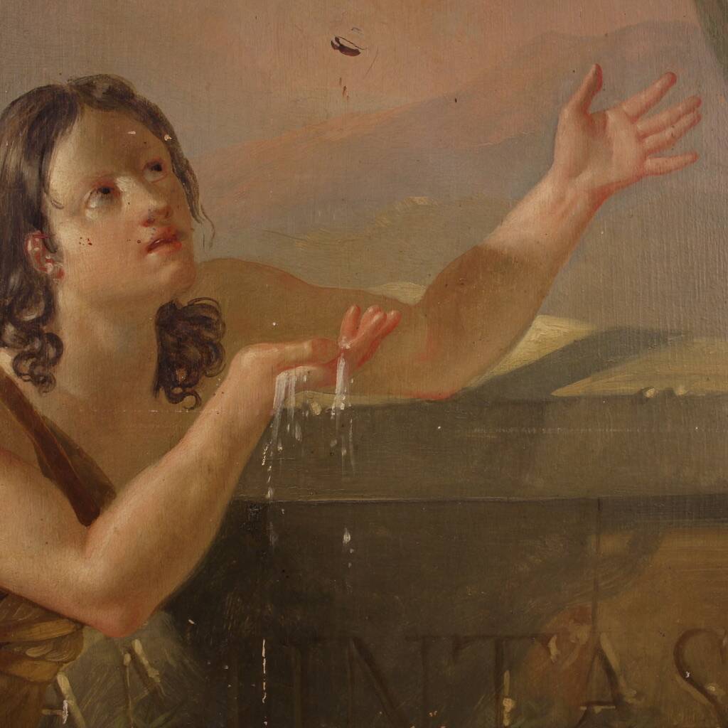 Large 19th century neoclassical painted panel