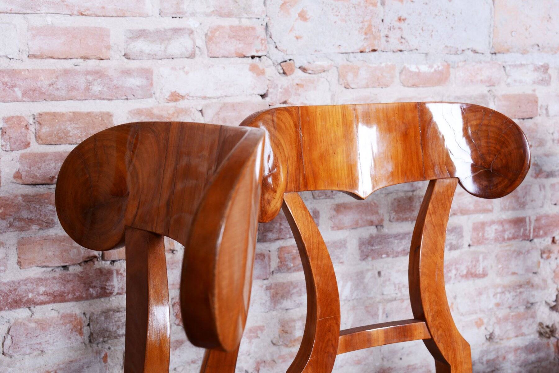 Biedermeier Cherrywood Chairs, Austria, 1820s, Set of 4