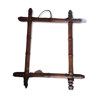 Miroir bambou années  50 45x53cm